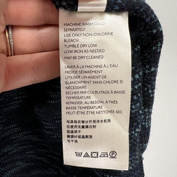 We The Free Free People Sunny Days Blue Kimono Sleeve Mock Neck Sweater M - Picture 9 of 11